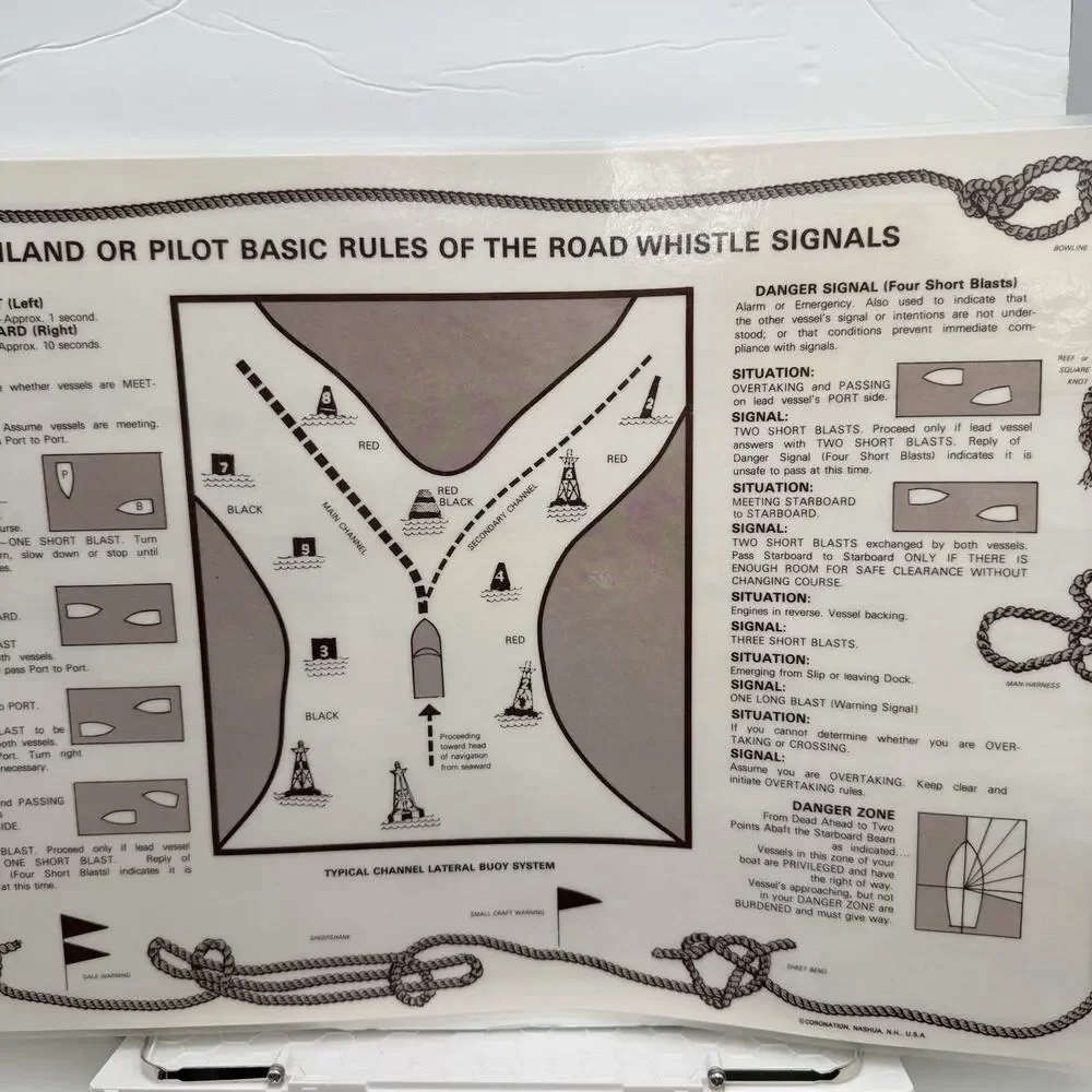 5 Navigation & Signal Placemats Virgin Islands Laminated USA VTG St John Tortola